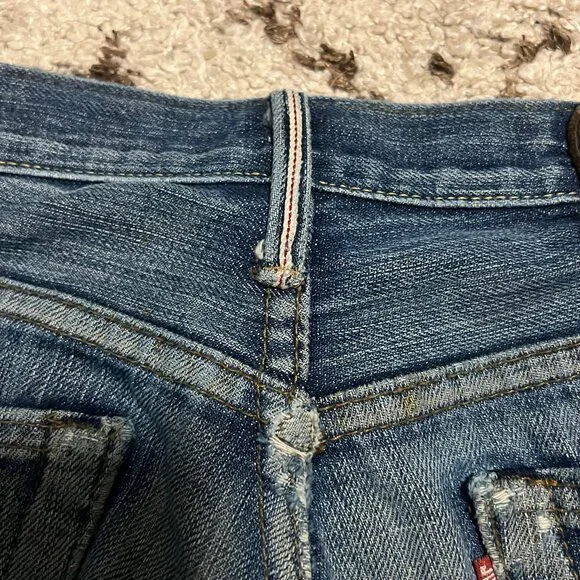 Levis Vintage Clothing 501XX Redline Selvedge Jeans Big E 32x28 Distressed 1993